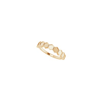 Diagonal view of a 14K rose gold Hexagon Row Sequence Ring