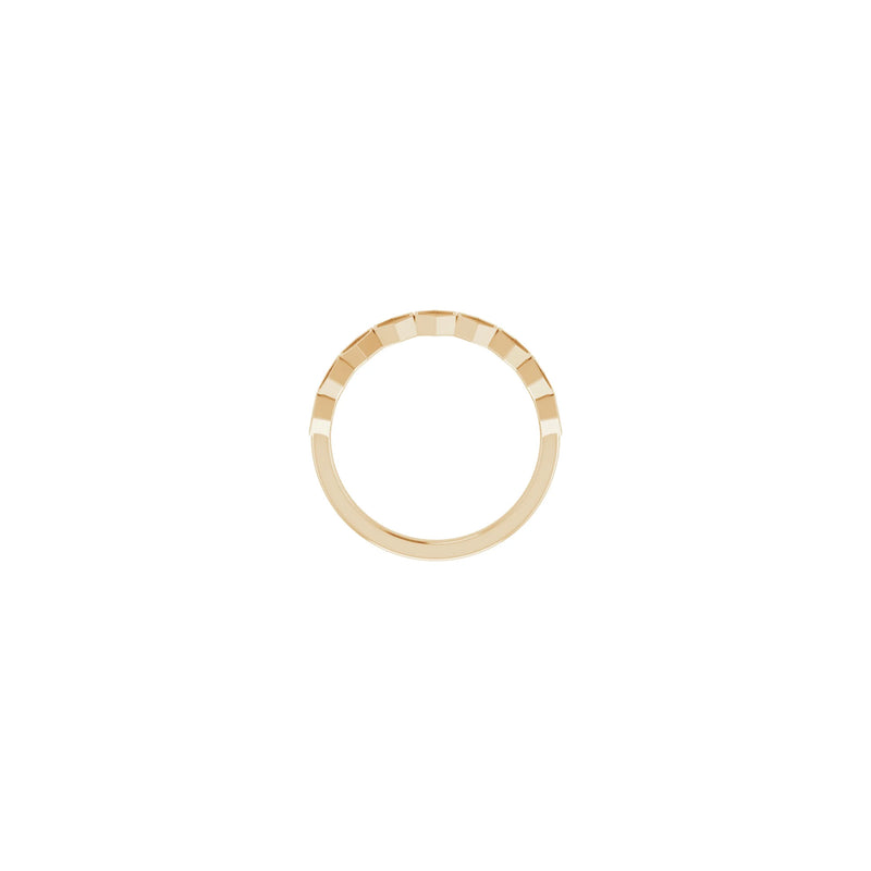 Setting view of a 14K rose gold Hexagon Row Sequence Ring