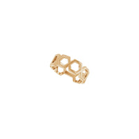 Diagonal view of a 14K rose gold Hexagon Sequence Ring