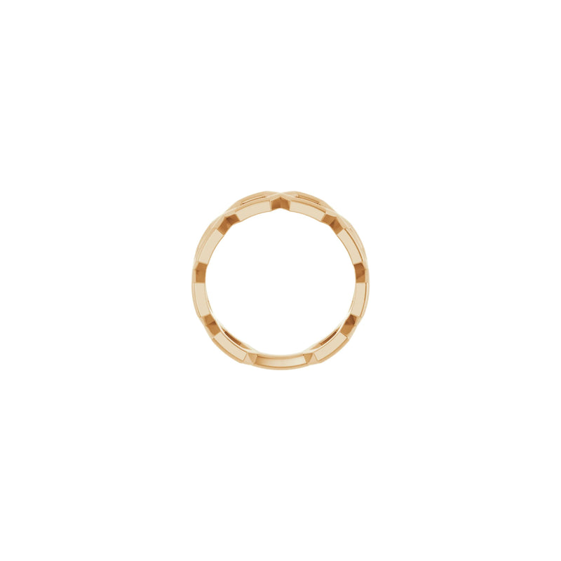 Setting view of a 14K rose gold Hexagon Sequence Ring