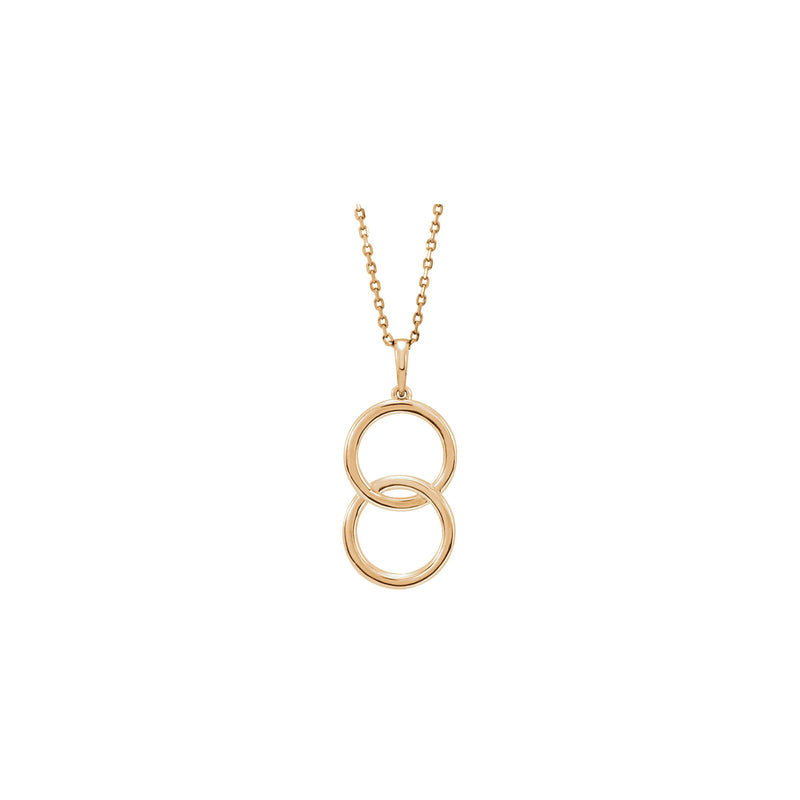 Front view of a 14K rose gold Interlocking Circle Necklace
