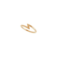 Diagonal view of a 14K rose gold Lightning Stackable Ring