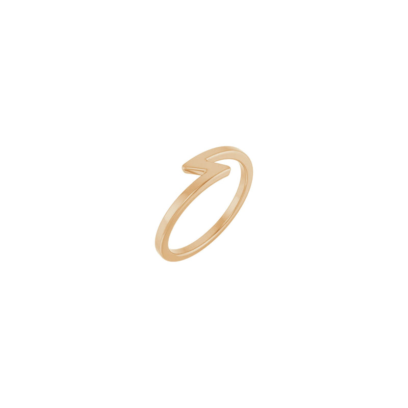 Main view of a 14K rose gold Lightning Stackable Ring