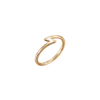 Main view of a shiny 14K rose gold Lightning Stackable Ring