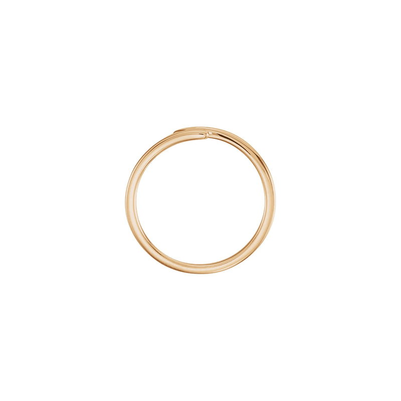 Setting view of a 14K rose gold Lightning Stackable Ring