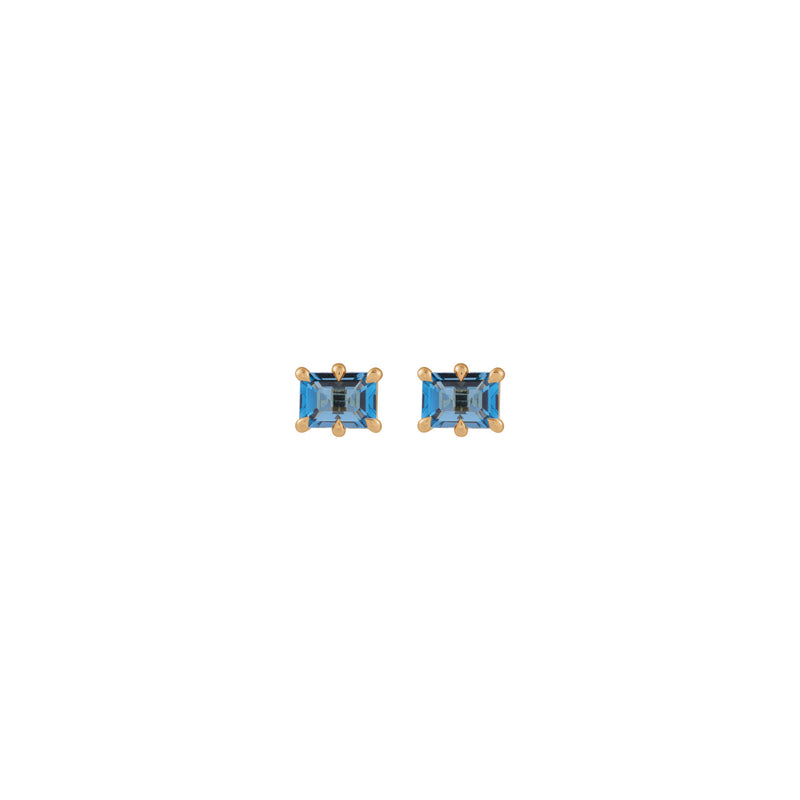 London Blue Topaz Six Claw Prong Stud Earrings