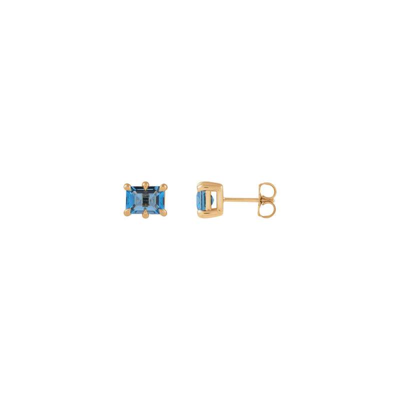 London Blue Topaz Six Claw Prong Stud Earrings