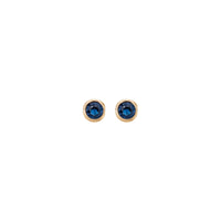 Natural Blue Sapphire Bezel Stud Earrings (14K)