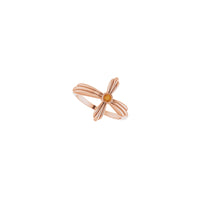 Natural Citrine Sideways Ribbed Cross Ring