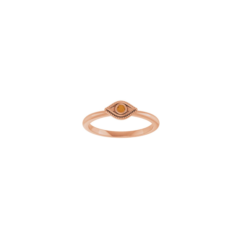 Natural Citrine Stackable Evil Eye Ring