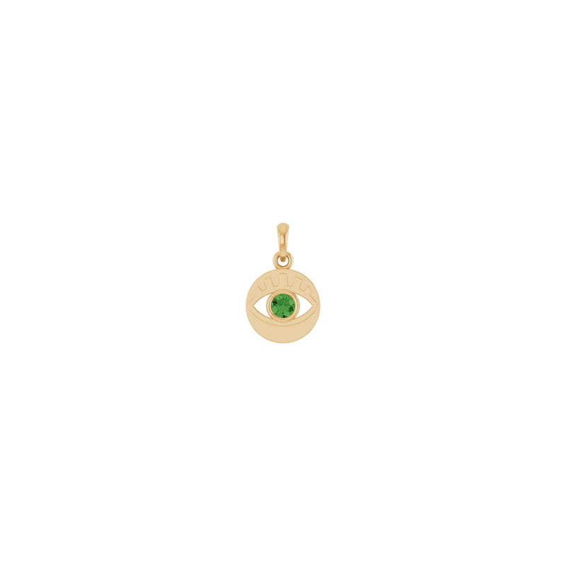 Natural Green Tourmaline Evil Eye Pendant