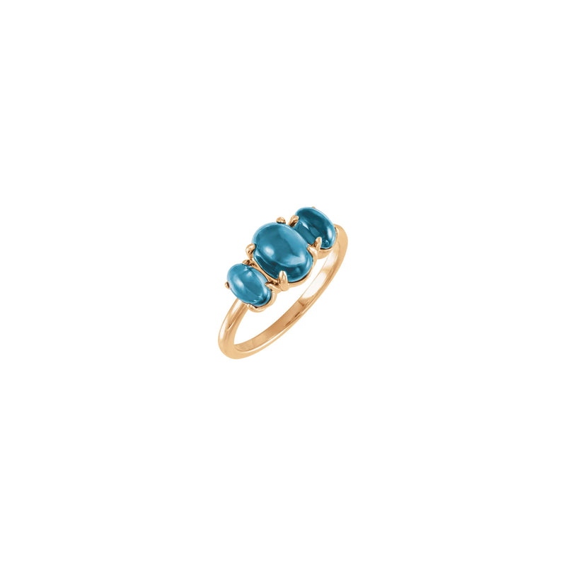 Natural London Blue Topaz Three Stone Ring