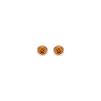 Natural Round Citrine Bezel Stud Earrings