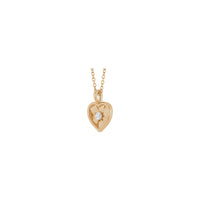 Natural White Diamond Radiant Heart Pendant