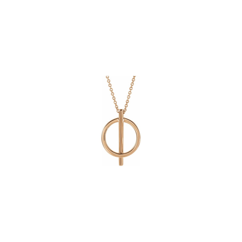 Negative Space Circle Necklace (Rose 14K) front - Popular Jewelry - New York