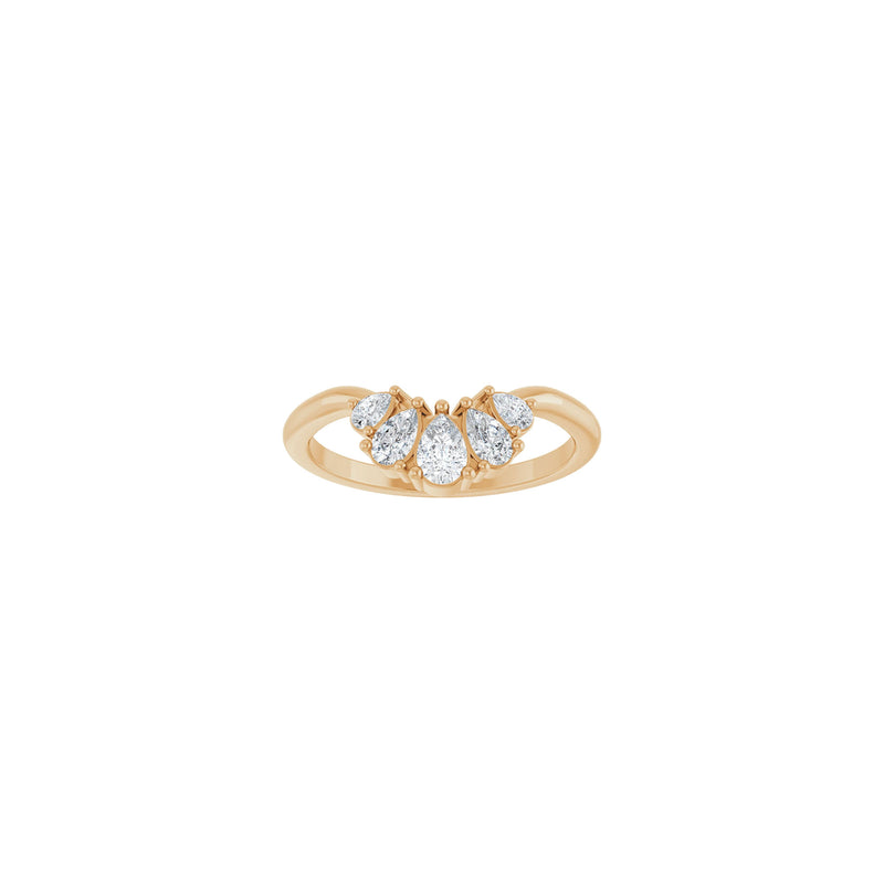 Pear Shape Diamonds Contour Band (14K)