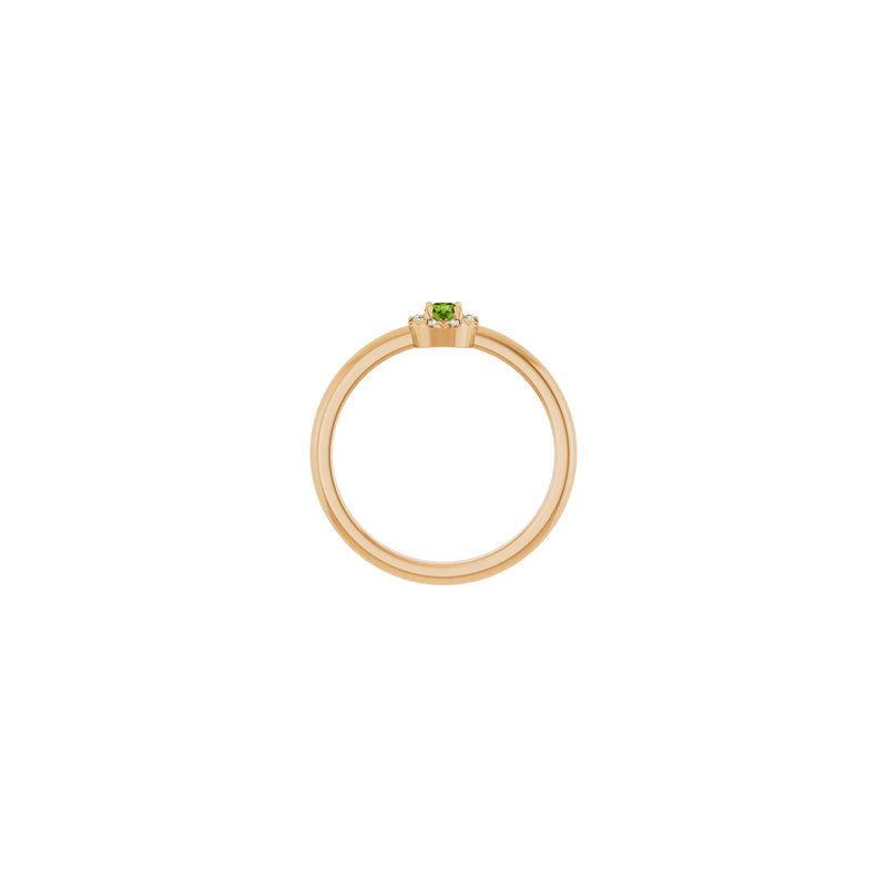 Peridot and Diamond French-Set Halo Ring