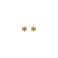 Pink Tourmaline Petite Flower Stud Earrings