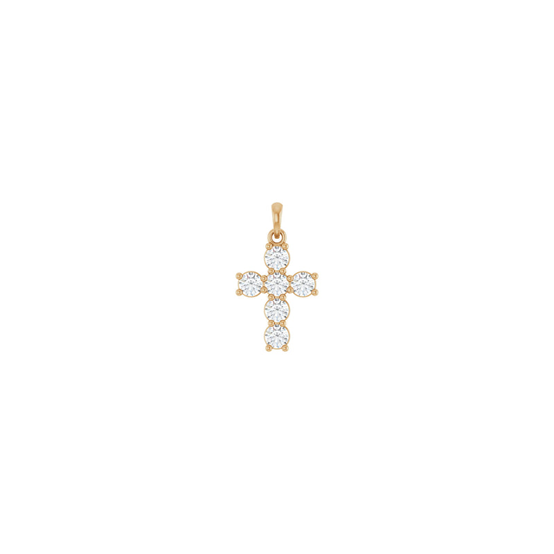 Round Diamond Cross Pendant (14K)