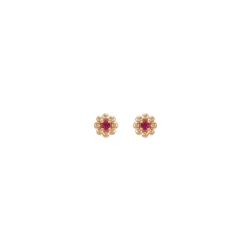 Ruby Petite Flower Stud Earrings