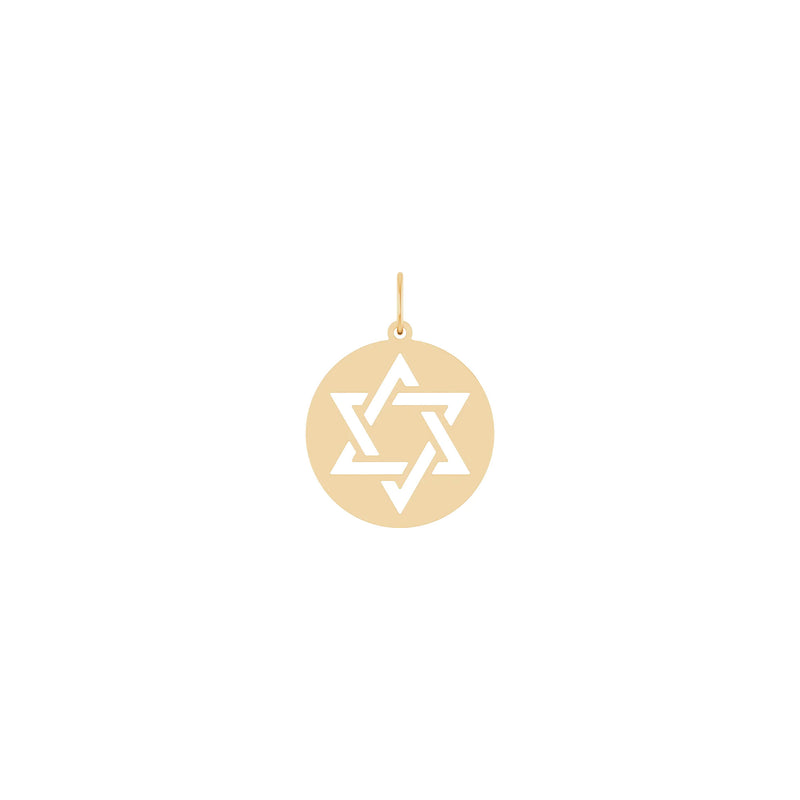 Star of David Cut-Out Round Pendant