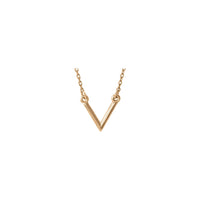 V Necklace (Rose 14K) front - Popular Jewelry - New York