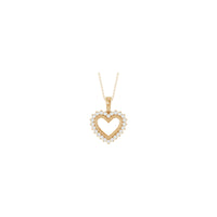 White Diamond Halo Heart Outline Necklace