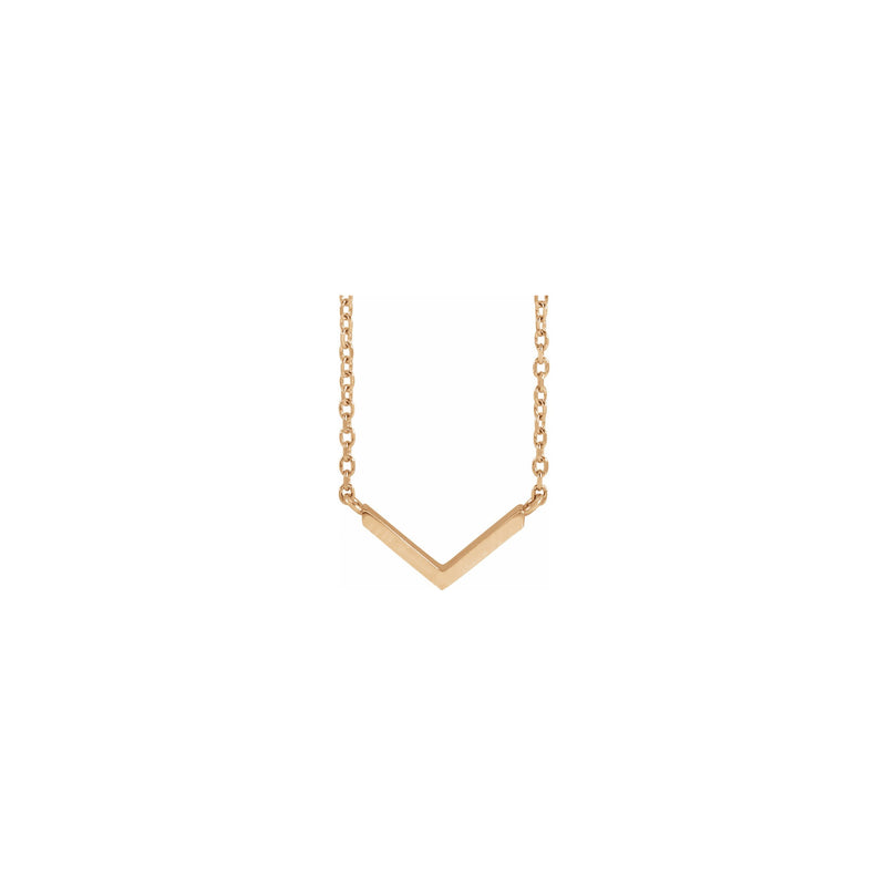 Wide V Necklace (Rose 14K) front - Popular Jewelry - New York