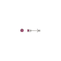 3 mm Round Natural Pink Tourmaline Stud Earrings (14K)