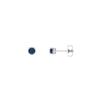 4 mm Round Natural Blue Sapphire Solitaire Stud Earrings (14K)