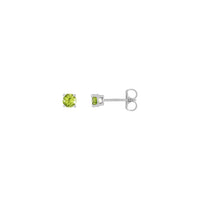 4 mm Round Natural Peridot Solitaire Stud Earrings (14K)