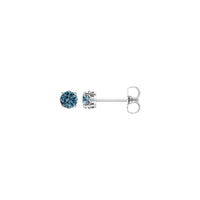 4 mm Round Swiss Blue Topaz 4-Prong Setting Stud Earrings (14K)