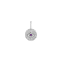 Amethyst and White Diamond Sagittarius Zodiac Sign Pendant