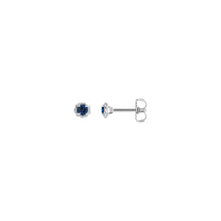 Blue Sapphire Claw Rope Stud Earrings