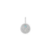 Blue Zircon and White Diamond Scorpio Zodiac Sign Pendant