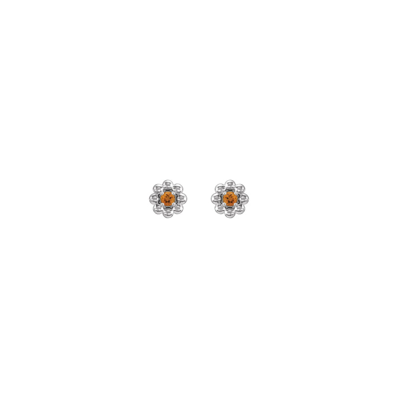 Citrine Petite Flower Stud Earrings