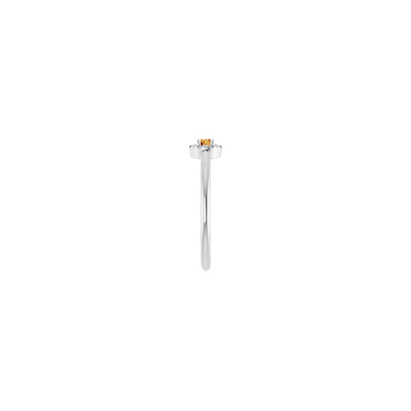 Citrine and Diamond French-Set Halo Ring