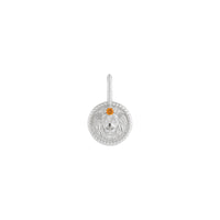 Citrine and White Diamond Leo Zodiac Sign Pendant