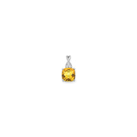 Cushion Citrine Diamond Pendant (14K)