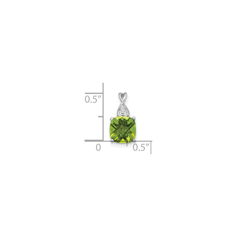 Cushion Peridot Diamond Pendant (14K)