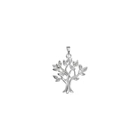 Front view of a 14K white gold Family Tree Pendant