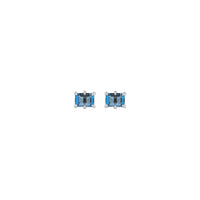 London Blue Topaz Six Claw Prong Stud Earrings