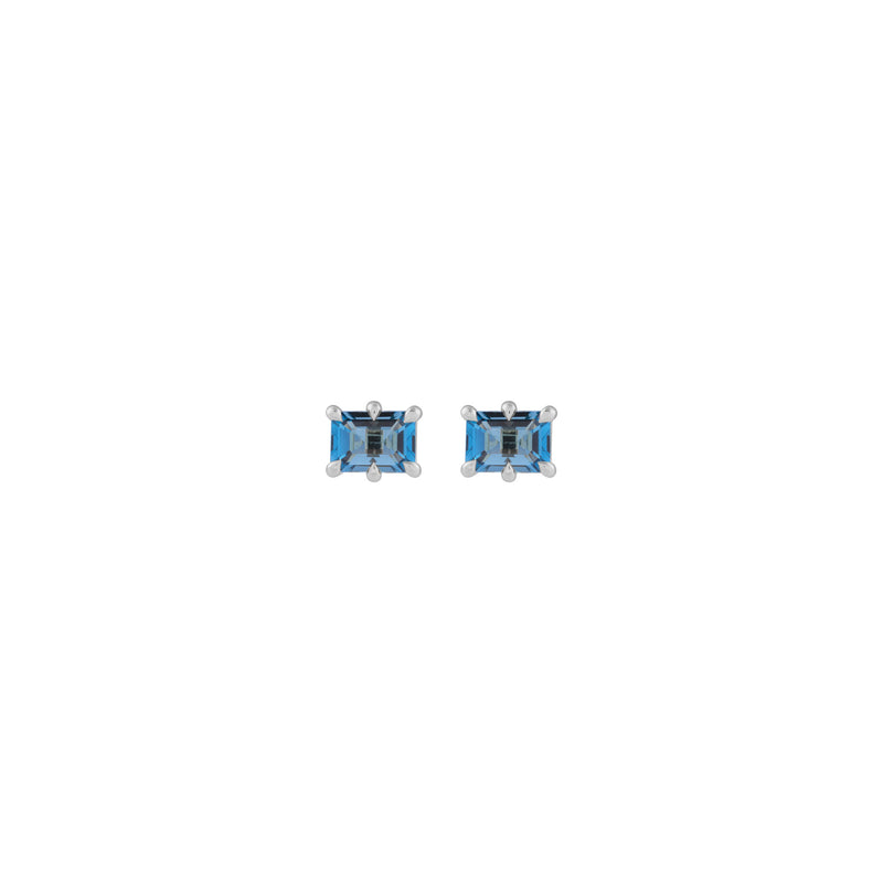 London Blue Topaz Six Claw Prong Stud Earrings