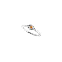 Natural Citrine Stackable Evil Eye Ring