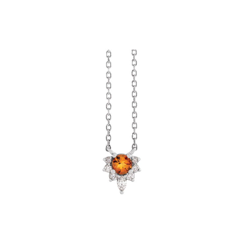 Natural Citrine and Diamond Necklace