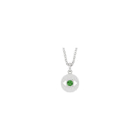 Natural Green Tourmaline Evil Eye Necklace