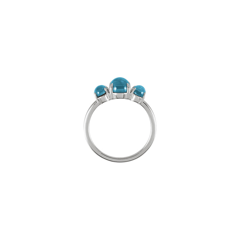 Natural London Blue Topaz Three Stone Ring