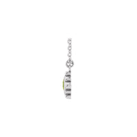 Natural Peridot Beaded Bezel Set Necklace (14K)