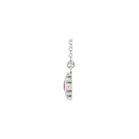 Natural Pink Tourmaline Beaded Bezel Set Necklace (14K)