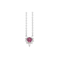 Natural Pink Tourmaline and Diamond Necklace